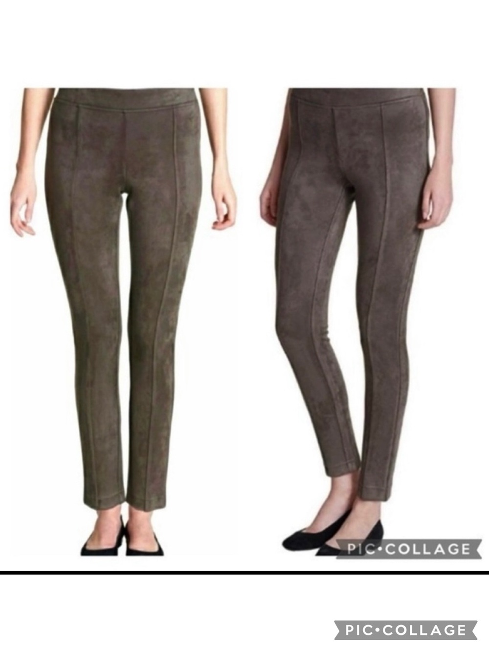 Andrew Marc Taupe Brown Skinny Faux Suede Microfiber Ankle Pants XL Quiet Luxury